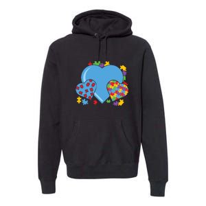 Autism Hearts Autism Awareness Puzzle Gift Premium Hoodie