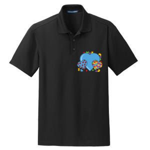 Autism Hearts Autism Awareness Puzzle Gift Dry Zone Grid Polo