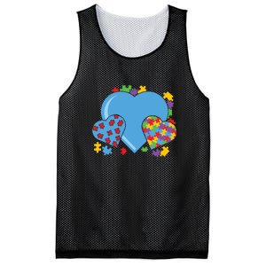 Autism Hearts Autism Awareness Puzzle Gift Mesh Reversible Basketball Jersey Tank