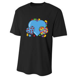 Autism Hearts Autism Awareness Puzzle Gift Performance Sprint T-Shirt