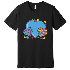 Autism Hearts Autism Awareness Puzzle Gift Premium T-Shirt