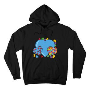 Autism Hearts Autism Awareness Puzzle Gift Tall Hoodie