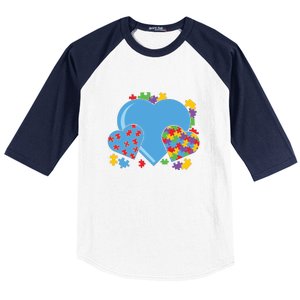 Autism Hearts Autism Awareness Puzzle Gift Baseball Sleeve Shirt