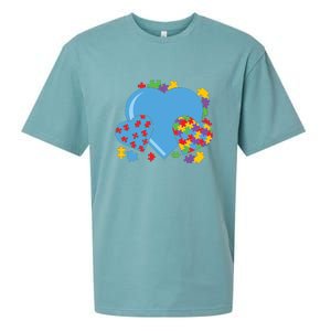 Autism Hearts Autism Awareness Puzzle Gift Sueded Cloud Jersey T-Shirt