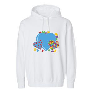 Autism Hearts Autism Awareness Puzzle Gift Garment-Dyed Fleece Hoodie