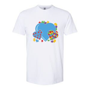 Autism Hearts Autism Awareness Puzzle Gift Softstyle CVC T-Shirt