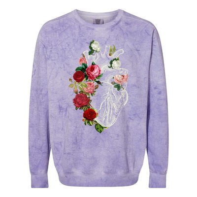 Anatomical Heart And Flowers Show Your Love Gift Colorblast Crewneck Sweatshirt