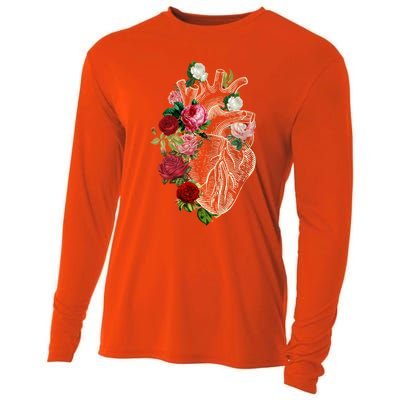 Anatomical Heart And Flowers Show Your Love Gift Cooling Performance Long Sleeve Crew