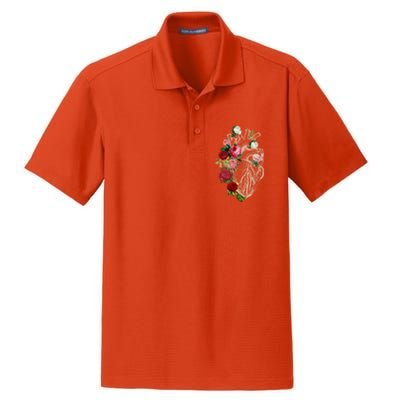 Anatomical Heart And Flowers Show Your Love Gift Dry Zone Grid Polo