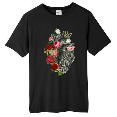 Anatomical Heart And Flowers Show Your Love Gift Tall Fusion ChromaSoft Performance T-Shirt