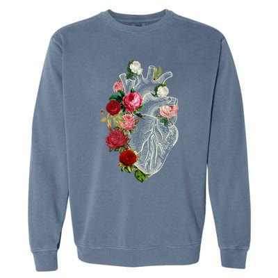 Anatomical Heart And Flowers Show Your Love Gift Garment-Dyed Sweatshirt