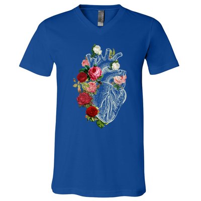 Anatomical Heart And Flowers Show Your Love Gift V-Neck T-Shirt