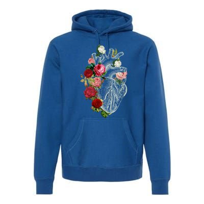 Anatomical Heart And Flowers Show Your Love Gift Premium Hoodie