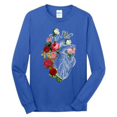 Anatomical Heart And Flowers Show Your Love Gift Tall Long Sleeve T-Shirt