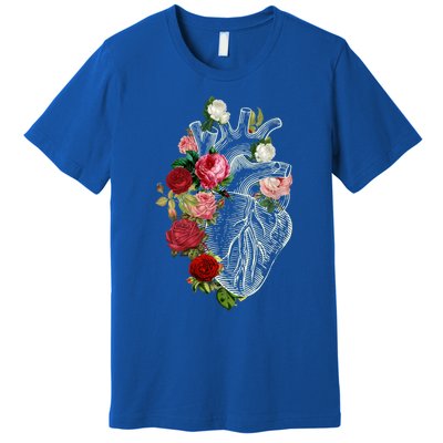 Anatomical Heart And Flowers Show Your Love Gift Premium T-Shirt