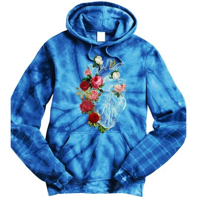 Anatomical Heart And Flowers Show Your Love Gift Tie Dye Hoodie