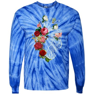 Anatomical Heart And Flowers Show Your Love Gift Tie-Dye Long Sleeve Shirt