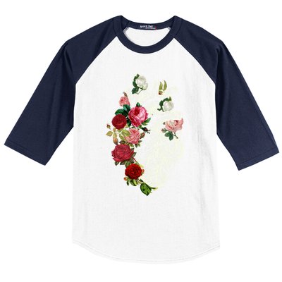 Anatomical Heart And Flowers Show Your Love Gift Baseball Sleeve Shirt