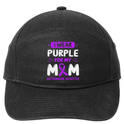 Autoimmune Hepatitis Awareness Mom Purple Ribbon Mama Mother 7-Panel Snapback Hat