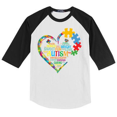 Autism Heart Autism Awareness For Autism Mom  Kids Colorblock Raglan Jersey