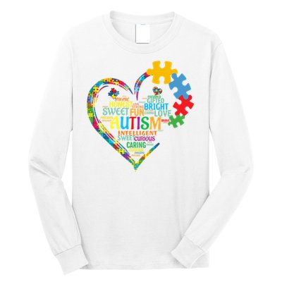 Autism Heart Autism Awareness For Autism Mom  Long Sleeve Shirt