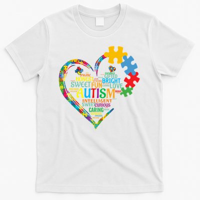 Autism Heart Autism Awareness For Autism Mom  T-Shirt