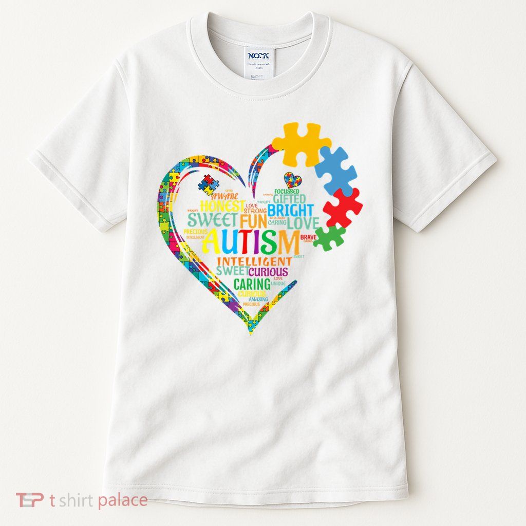 Autism Heart Autism Awareness For Autism Mom  Tall T-Shirt