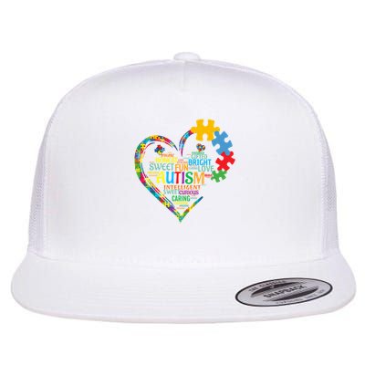 Autism Heart Autism Awareness For Autism Mom  Flatbill Hat