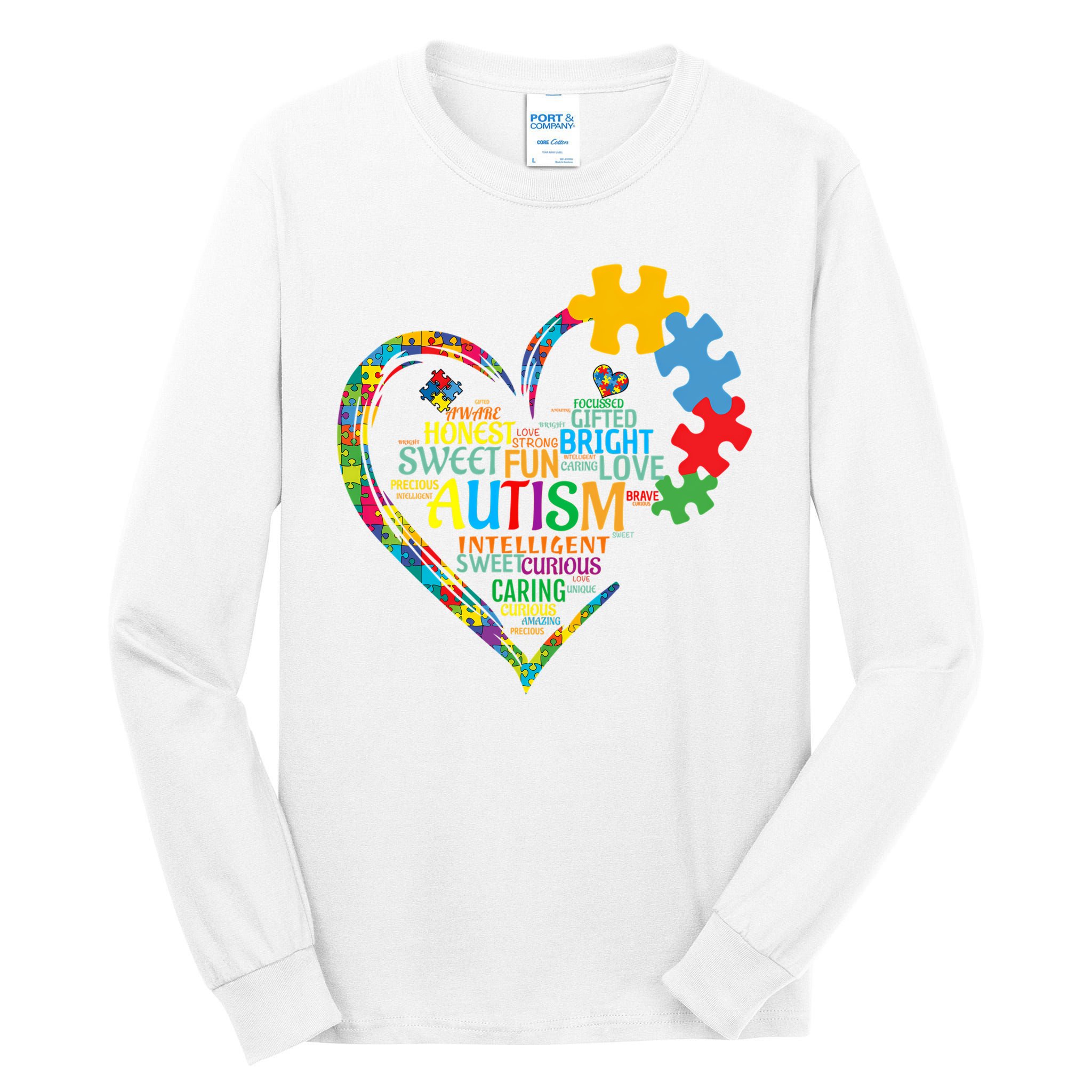 Autism Heart Autism Awareness For Autism Mom  Tall Long Sleeve T-Shirt
