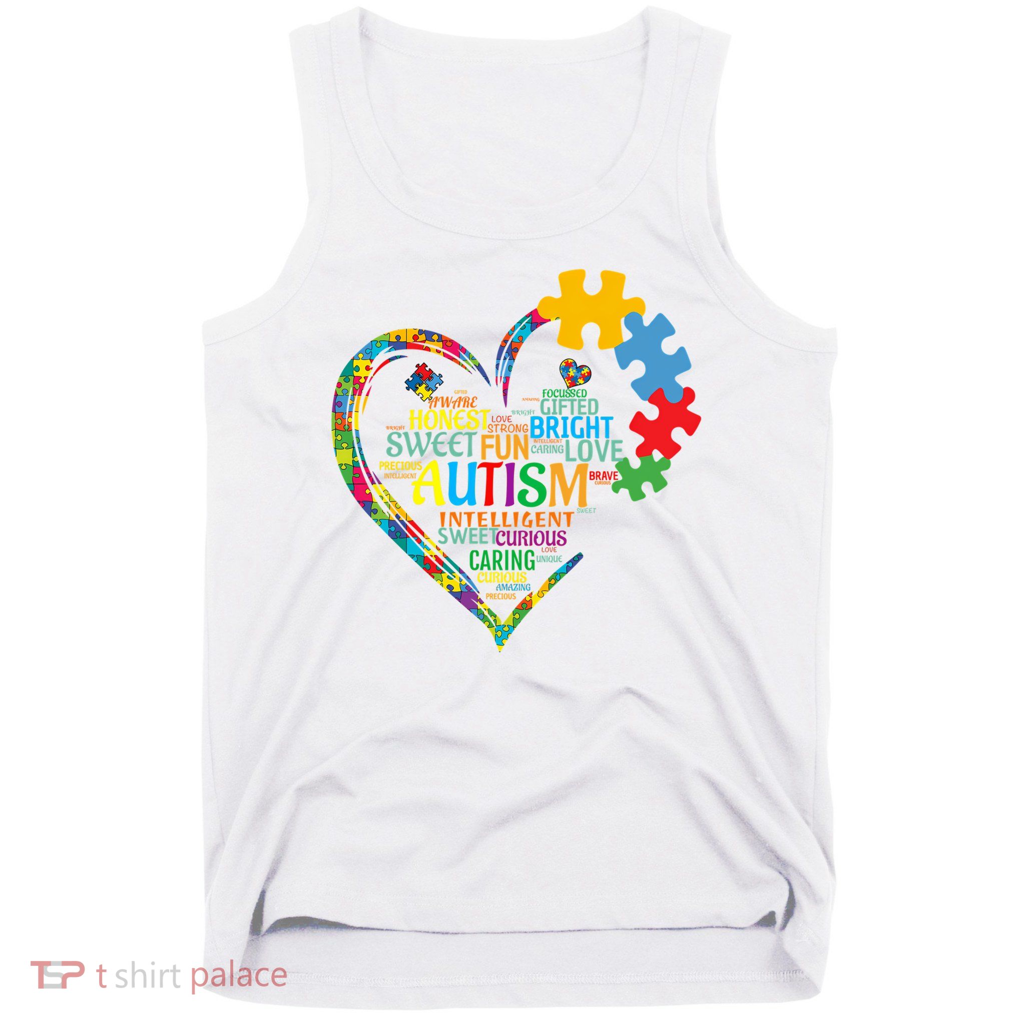 Autism Heart Autism Awareness For Autism Mom  Tank Top