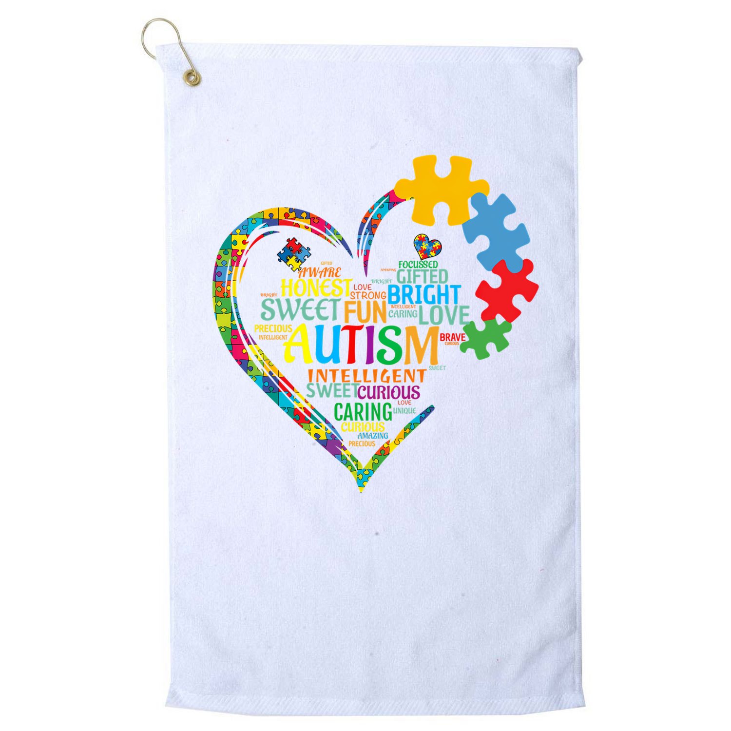 Autism Heart Autism Awareness For Autism Mom  Golf Towel