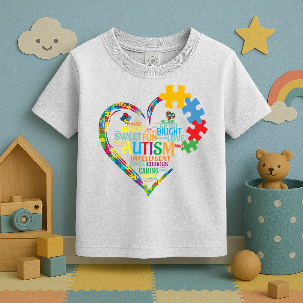 Autism Heart Autism Awareness For Autism Mom  Toddler T-Shirt