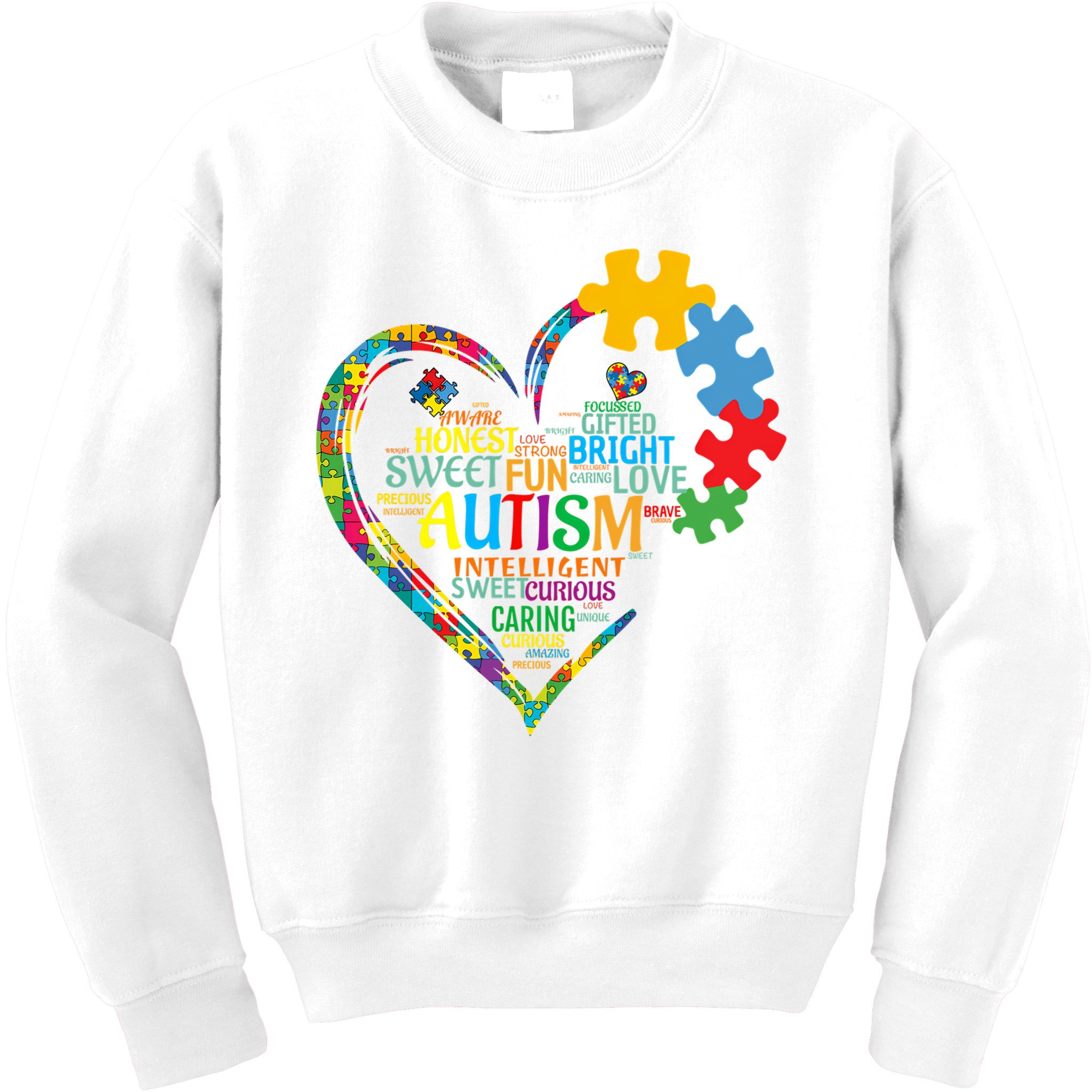 Autism Heart Autism Awareness For Autism Mom  Kids Sweatshirt