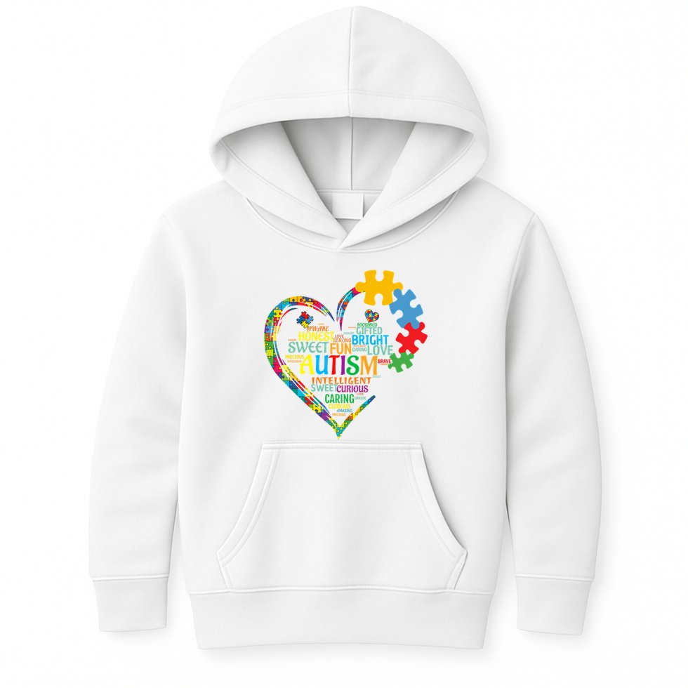 Autism Heart Autism Awareness For Autism Mom  Kids Hoodie