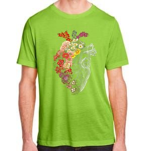 Anatomical Heart And Flowers Funny Nurse Gift For Graduation Adult ChromaSoft Performance T-Shirt