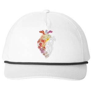 Anatomical Heart And Flowers Funny Nurse Gift For Graduation Snapback Five-Panel Rope Hat