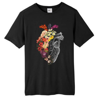 Anatomical Heart And Flowers Funny Nurse Gift For Graduation Tall Fusion ChromaSoft Performance T-Shirt