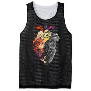 Anatomical Heart And Flowers Funny Nurse Gift For Graduation Mesh Reversible Basketball Jersey Tank