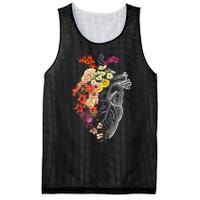 Anatomical Heart And Flowers Funny Nurse Gift For Graduation Mesh Reversible Basketball Jersey Tank