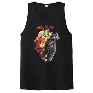 Anatomical Heart And Flowers Funny Nurse Gift For Graduation PosiCharge Competitor Tank