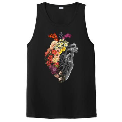 Anatomical Heart And Flowers Funny Nurse Gift For Graduation PosiCharge Competitor Tank