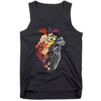 Anatomical Heart And Flowers Funny Nurse Gift For Graduation Tank Top