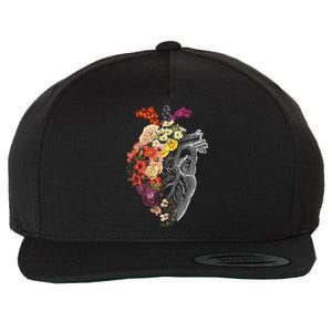 Anatomical Heart And Flowers Funny Nurse Gift For Graduation Wool Snapback Cap