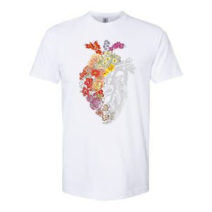 Anatomical Heart And Flowers Funny Nurse Gift For Graduation Softstyle CVC T-Shirt