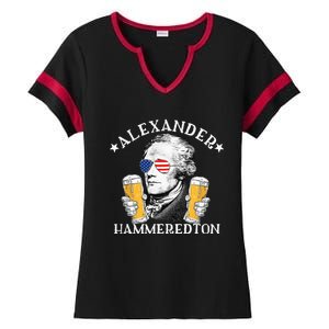 Alexander Hammeredton Alexander Hamilton Beer Drinking Party Ladies Halftime Notch Neck Tee