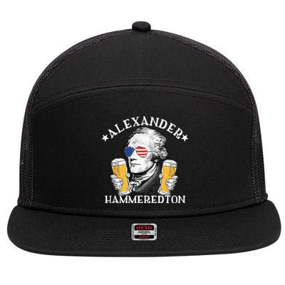 Alexander Hammeredton Alexander Hamilton Beer Drinking Party 7 Panel Mesh Trucker Snapback Hat