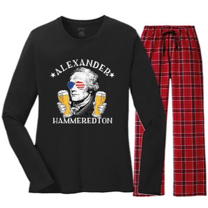 Alexander Hammeredton Alexander Hamilton Beer Drinking Party Women's Long Sleeve Flannel Pajama Set 