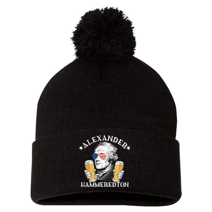 Alexander Hammeredton Alexander Hamilton Beer Drinking Party Pom Pom 12in Knit Beanie