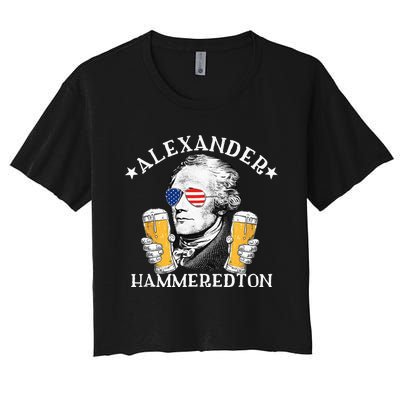 Alexander Hammeredton Alexander Hamilton Beer Drinking Party Women's Crop Top Tee