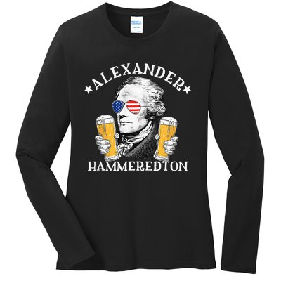 Alexander Hammeredton Alexander Hamilton Beer Drinking Party Ladies Long Sleeve Shirt